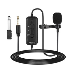 Omni-directional Clip-on Lavalier Microphone 3.5mm Plug Condenser Mic