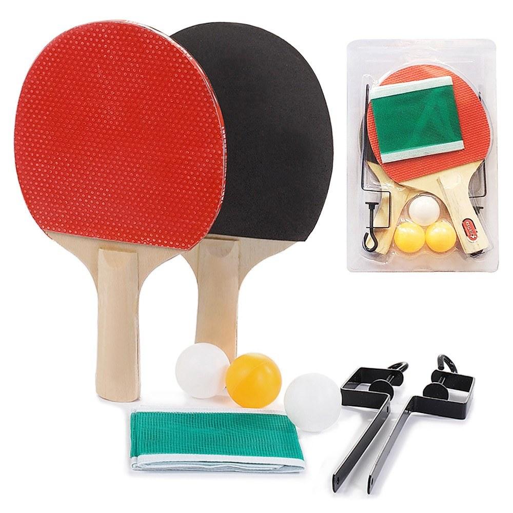 Portable Retractable Ping Pong Post Net Rack Paddles Adjustable Extending Paddle Bats