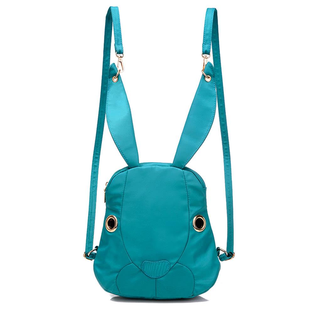 Women Nylon Backpack Waterproof Cartoon Rabbit Pockets Zipper Casual Cool Shoulder Bag