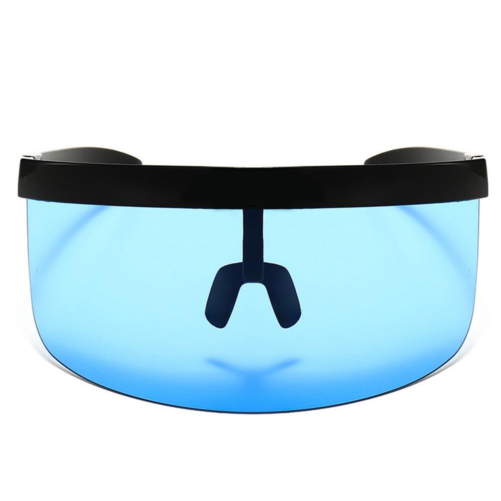 Oversize Sunglasses Retro Futuristic Shield Visor Face Mask Colorful Sun-proof Dust-proof Anti-spray Goggles Side