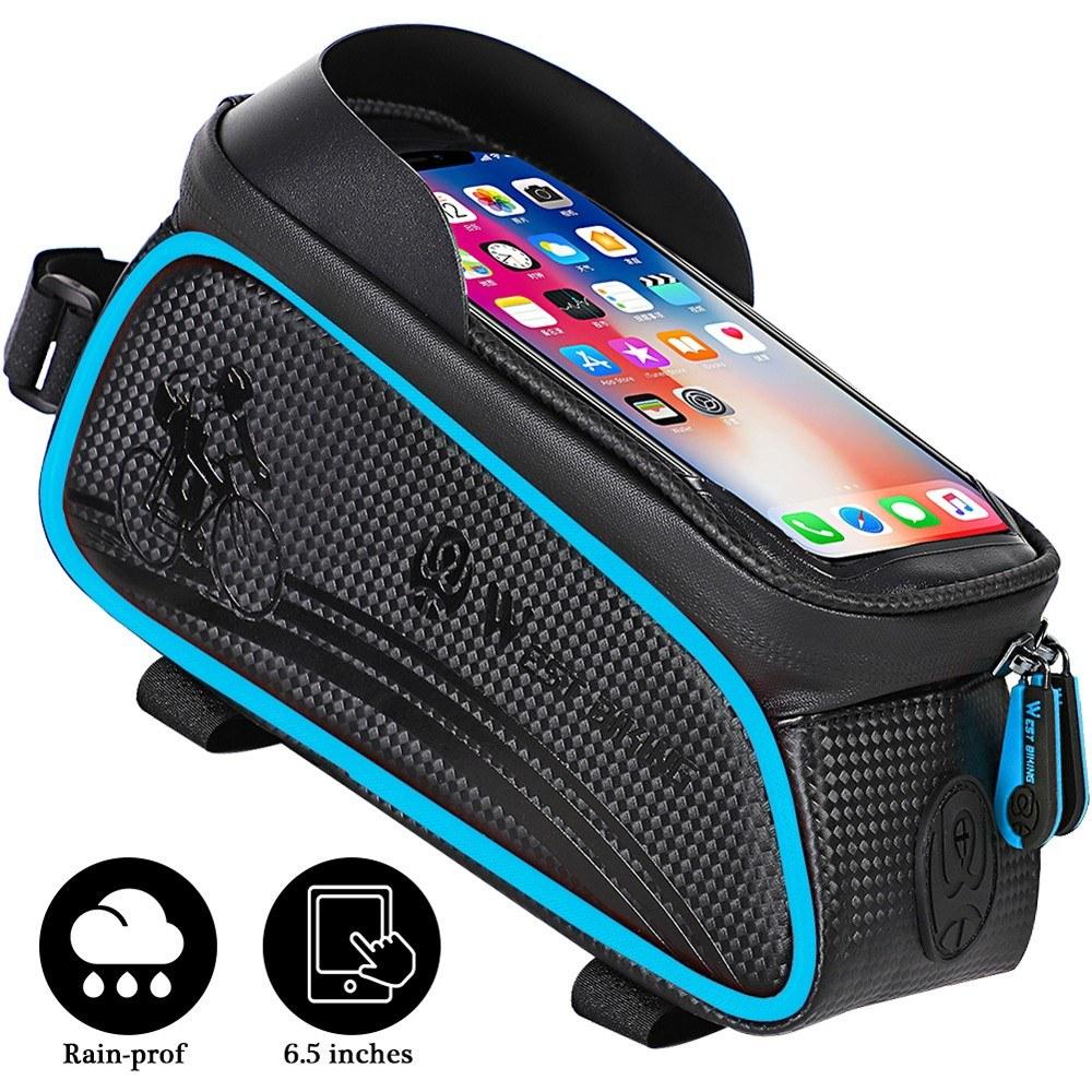 MTB Road Cycling Waterproof Top Tube Bag Touch Screen Bicycle Front Frame Pannier