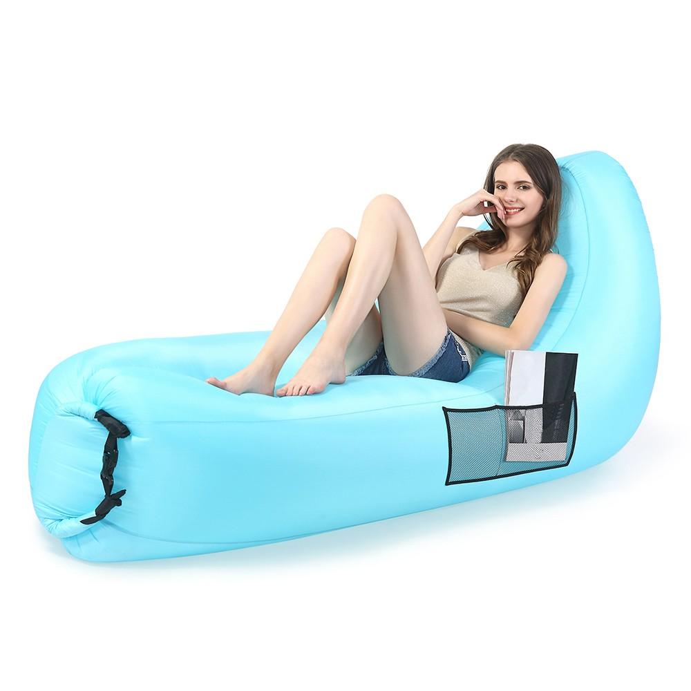 Portable Inflatable Lounger Sleeping Couch EU patent for Traveling Camping Beach Backyard