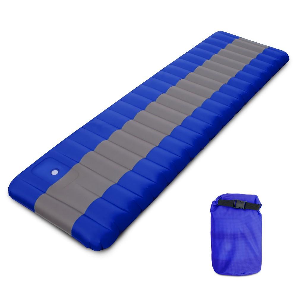 Inflatable Camping Mat Air Sleeping Pad with Built-in Foot Pump Backpacking Hiking Traveling