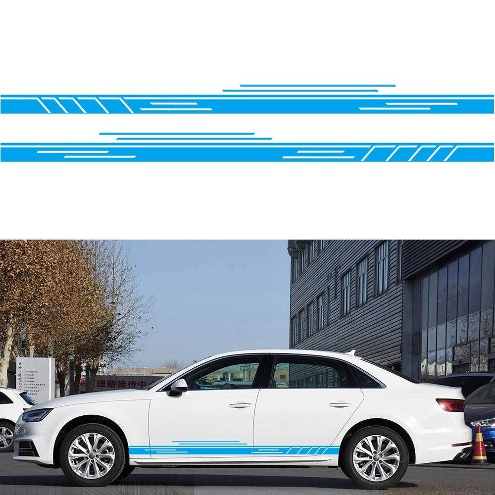 Car Sticker Side Door Stripes Racing Decal Auto Body Decor 1Pair