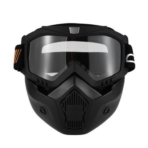 Mortorcycle Mask Detachable Goggles and Mouth Filter for Open Face Helmet Motocross Ski Snowboard