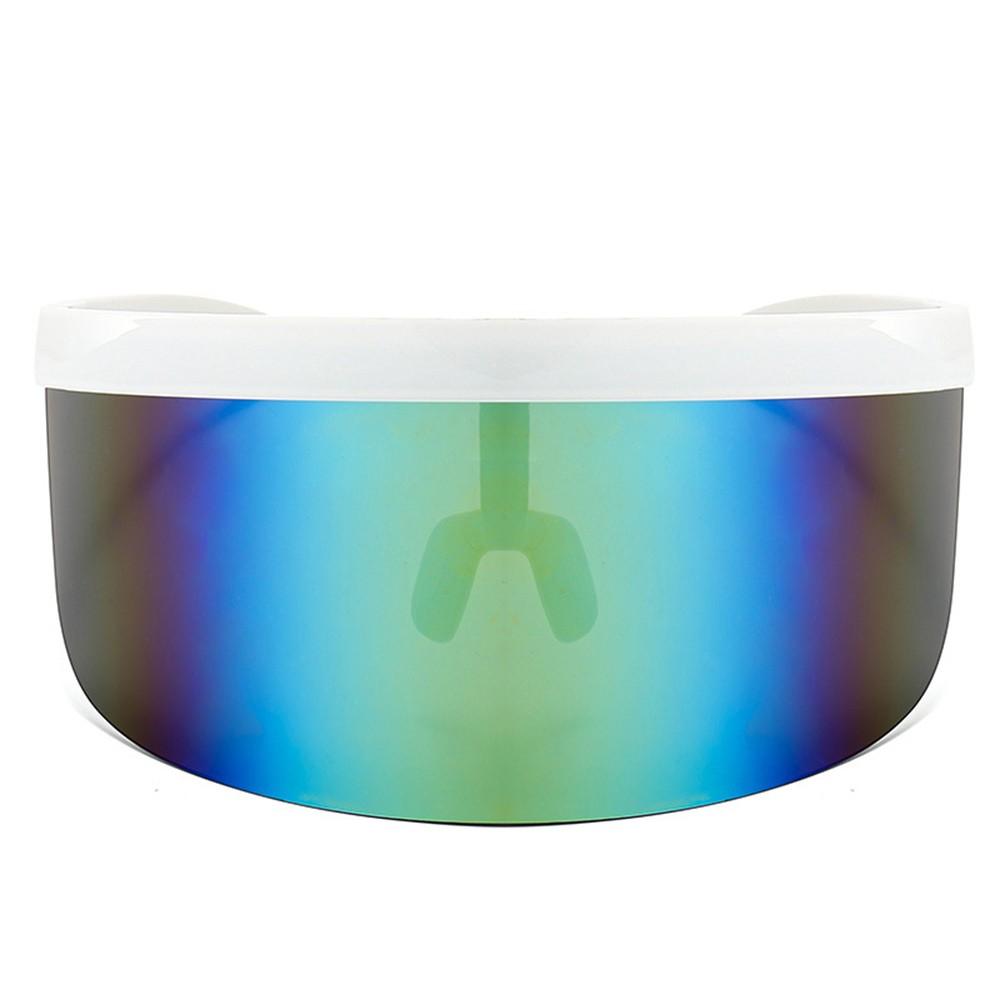 Oversize Sunglasses Retro Futuristic Shield Visor Face Mask Colorful Sun-proof Dust-proof Anti-spray Goggles Side