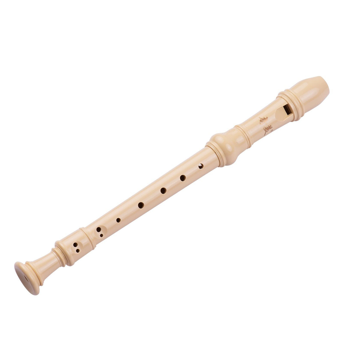 QI MEI 8-Hole German Style Soprano Descant Recorder Flute with Cleaning Rod Finger Rest Strap PU Storage Bag