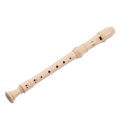 QI MEI 8-Hole German Style Soprano Descant Recorder Flute with Cleaning Rod Finger Rest Strap PU Storage Bag