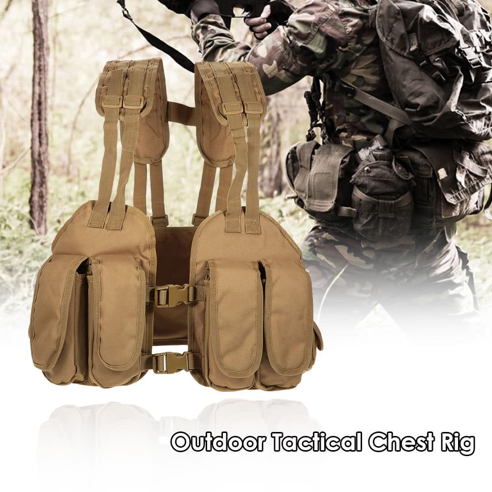 Outdoor Tactical Chest Rig Adjustable Padded Modular Military Vest Mag Pouch Magazine Holder