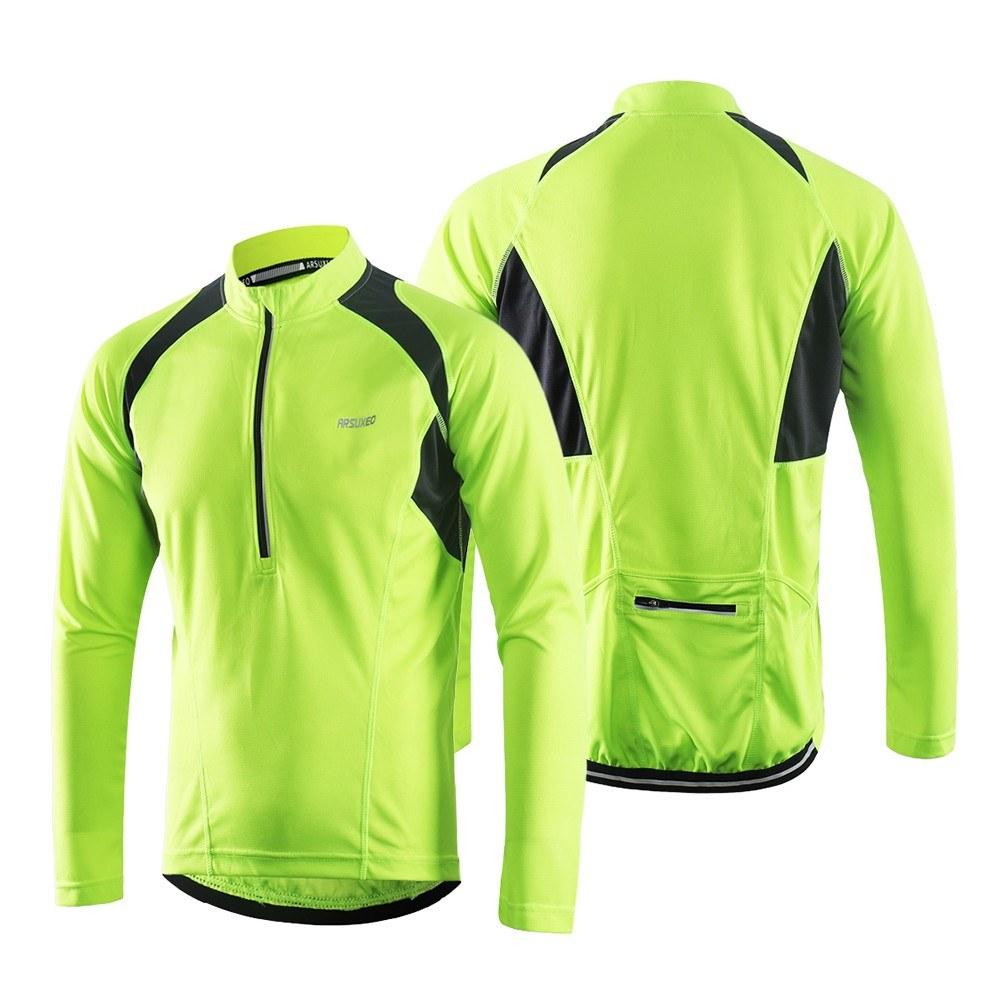 Men's Long Sleeve Cycling Jersey Lightweight Breathable Quick Dry