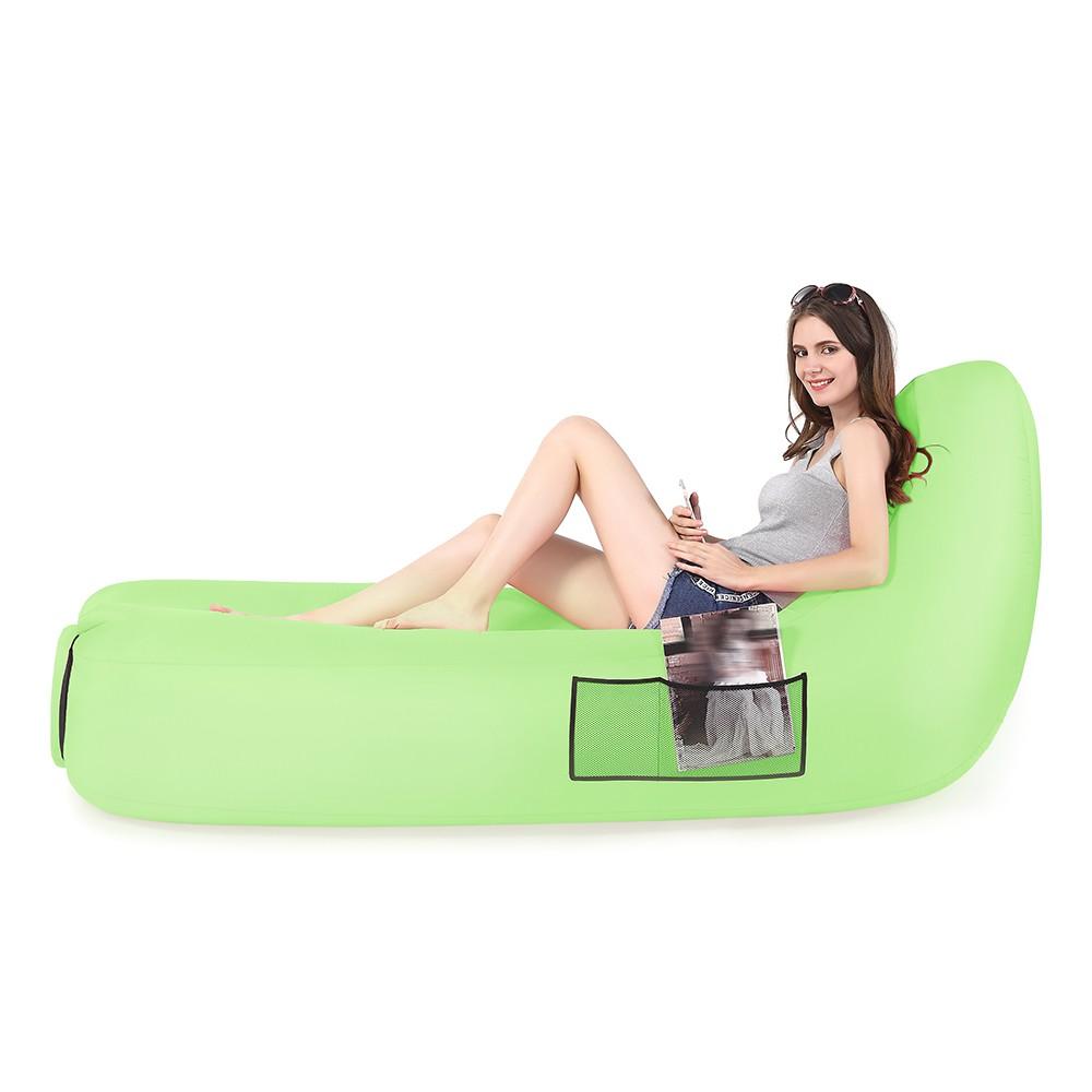 Portable Inflatable Lounger Sleeping Couch EU patent for Traveling Camping Beach Backyard