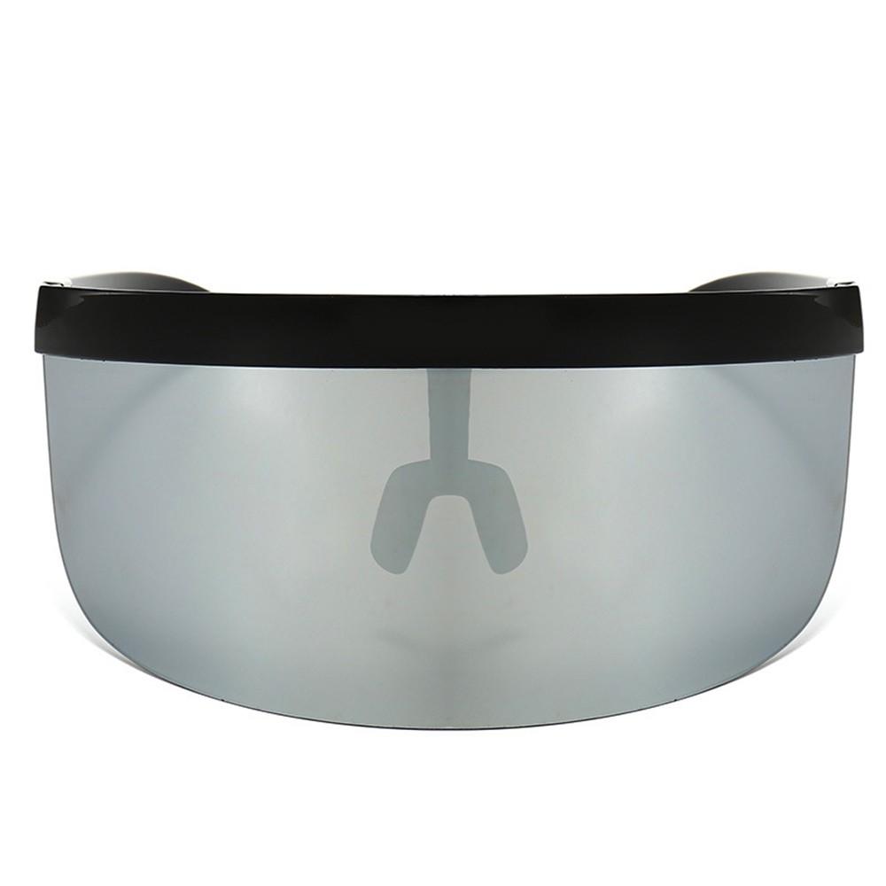 Oversize Sunglasses Retro Futuristic Shield Visor Face Mask Colorful Sun-proof Dust-proof Anti-spray Goggles Side