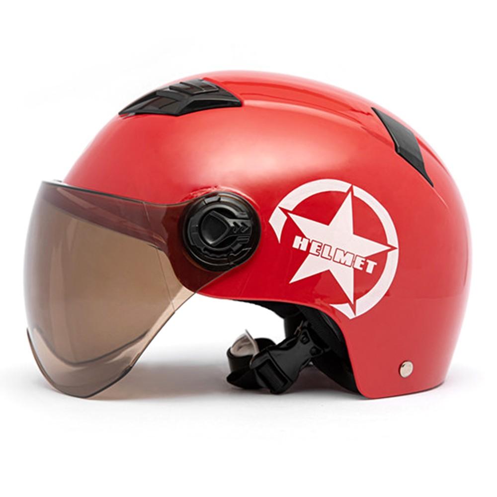 Motorcycle Helmet Half Open Face Adjustable Size Protection Gear Head Helmets