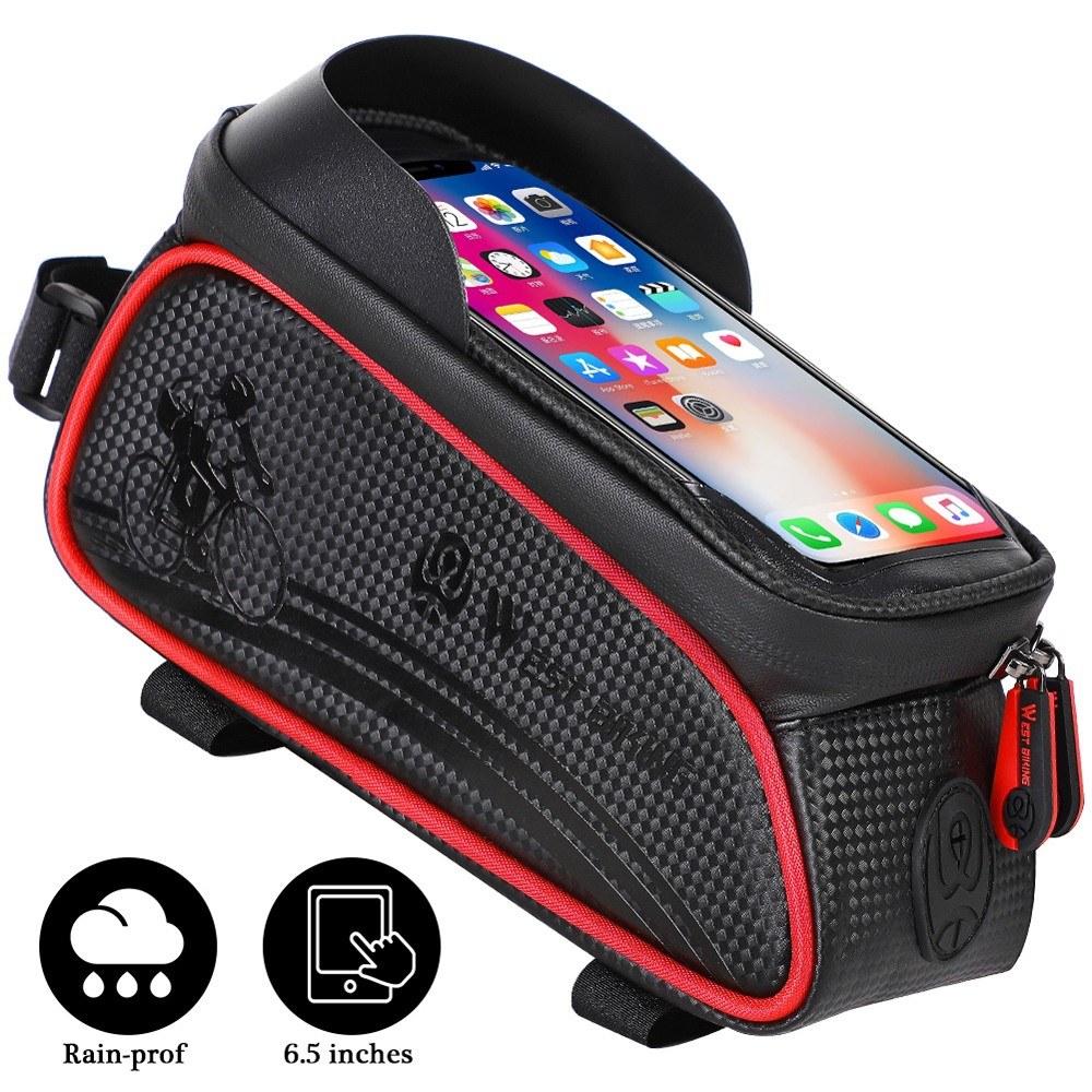 MTB Road Cycling Waterproof Top Tube Bag Touch Screen Bicycle Front Frame Pannier