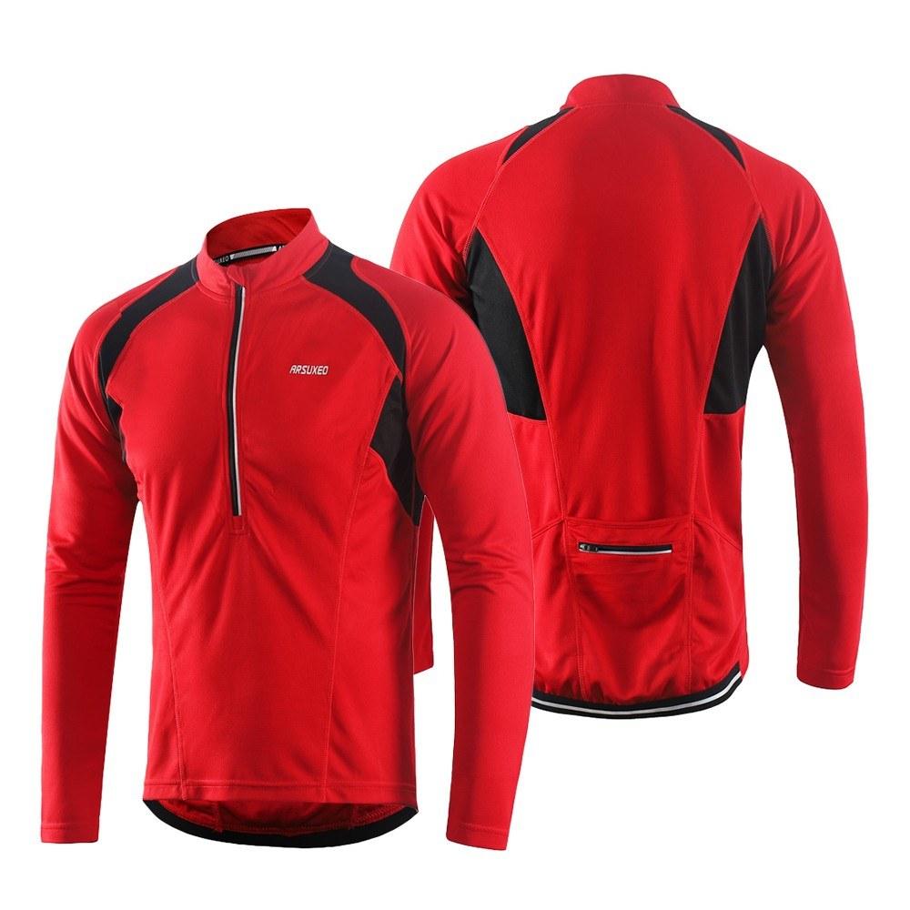 Men's Long Sleeve Cycling Jersey Lightweight Breathable Quick Dry