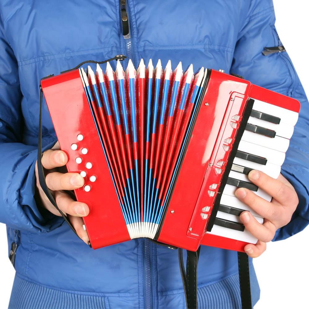 17-Key 8 Bass Mini Small Accordion Educational Musical Instrument Rhythm Band Toy