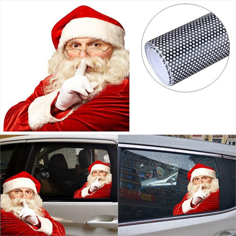 2PCS 3D Cartoon Santa Car Window Cover Auto Covers Realistic Sticker Christmas Gift(Left and Right)