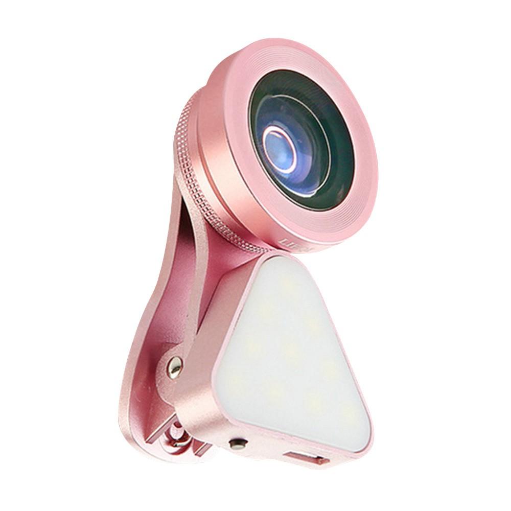 3-in-1 Clip-on Smartphone Fill Light & Phone Camera Lens Kit