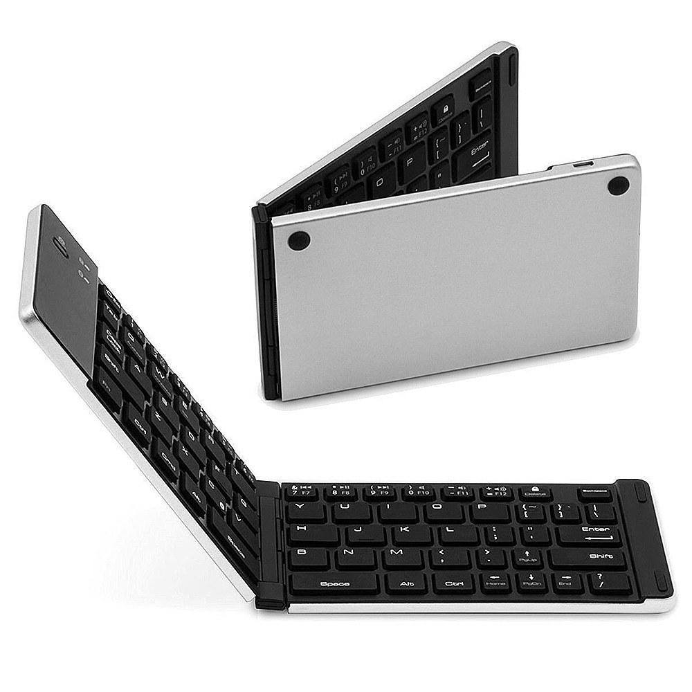 Wireless BT Keyboard Foldable Portable Ultra Slim