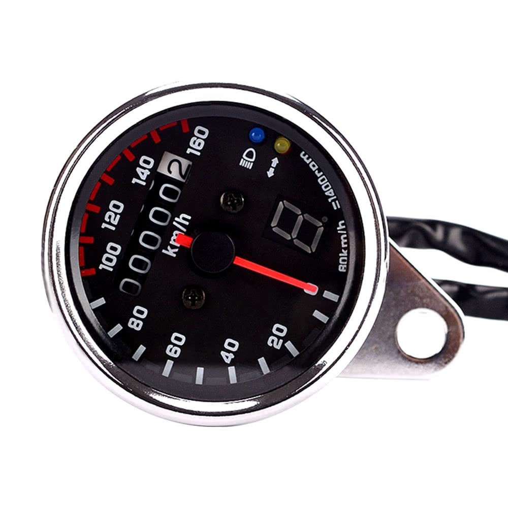 12V Universal Motorcycle Speedometer Tachometer Gauge w/ LED Backlight