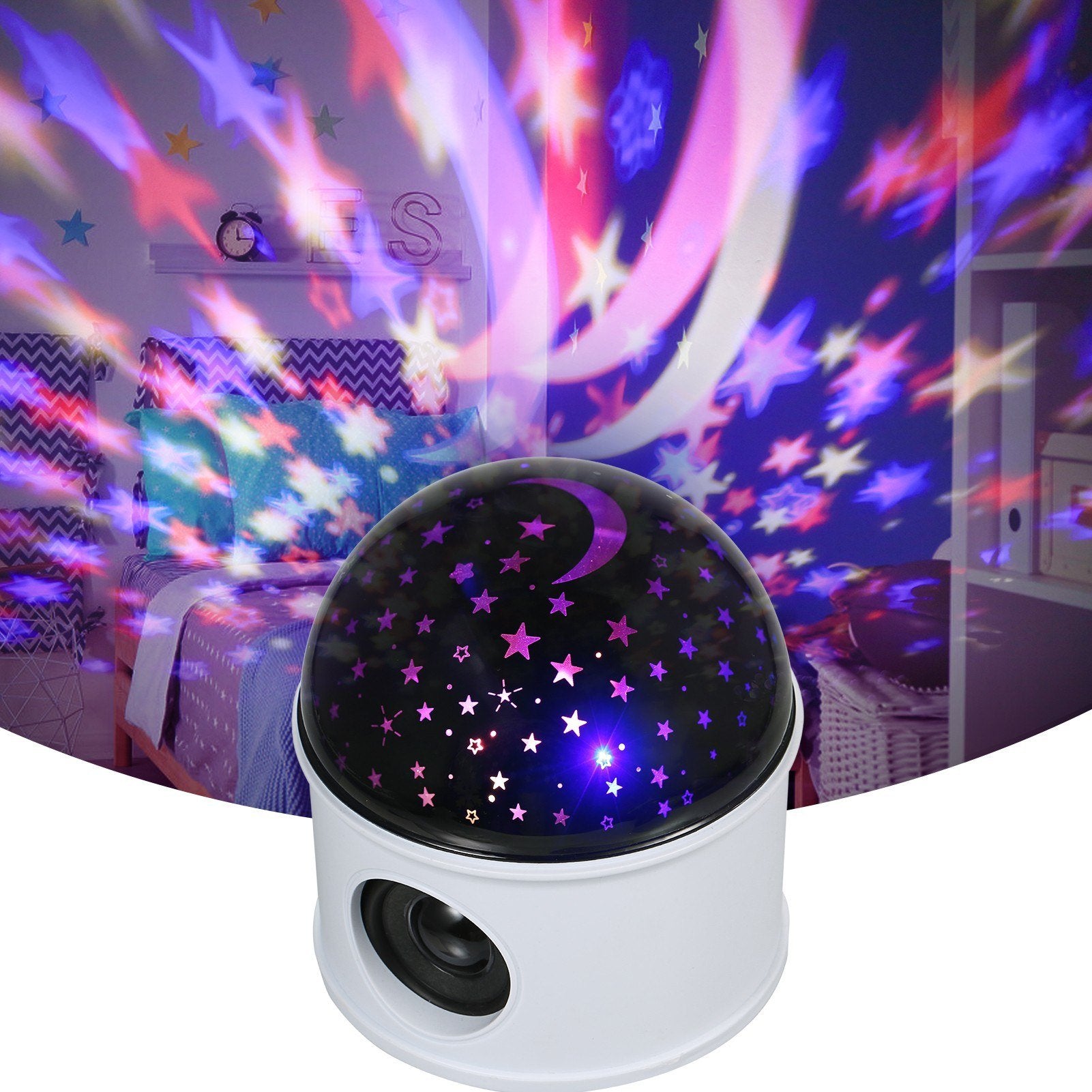 LEDs Ball Light Projector Light BT Music Speaker Player 360° Rotation Projector for Bedroom DJ Party Lamp USB Powered Projector Night Light