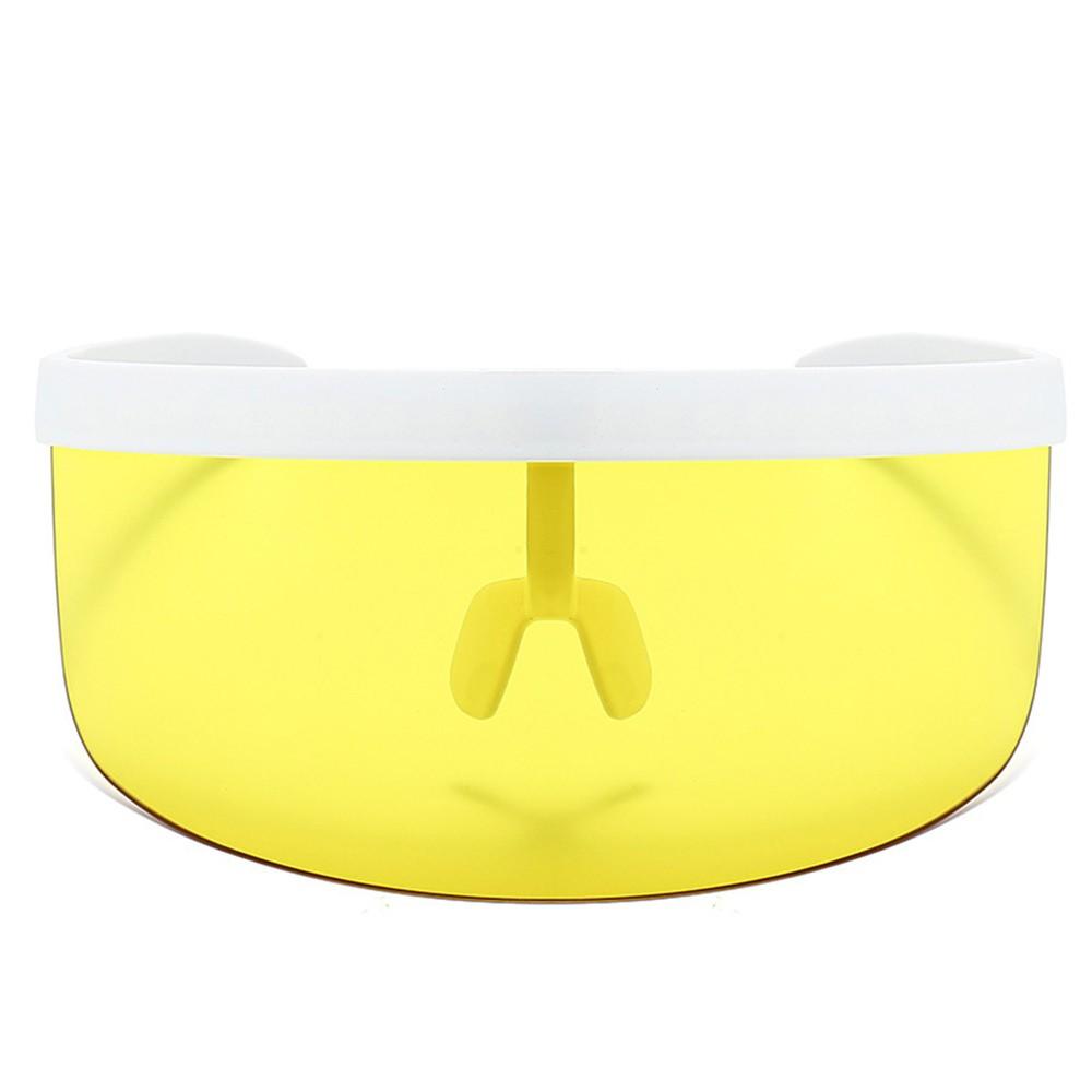 Oversize Sunglasses Retro Futuristic Shield Visor Face Mask Colorful Sun-proof Dust-proof Anti-spray Goggles Side